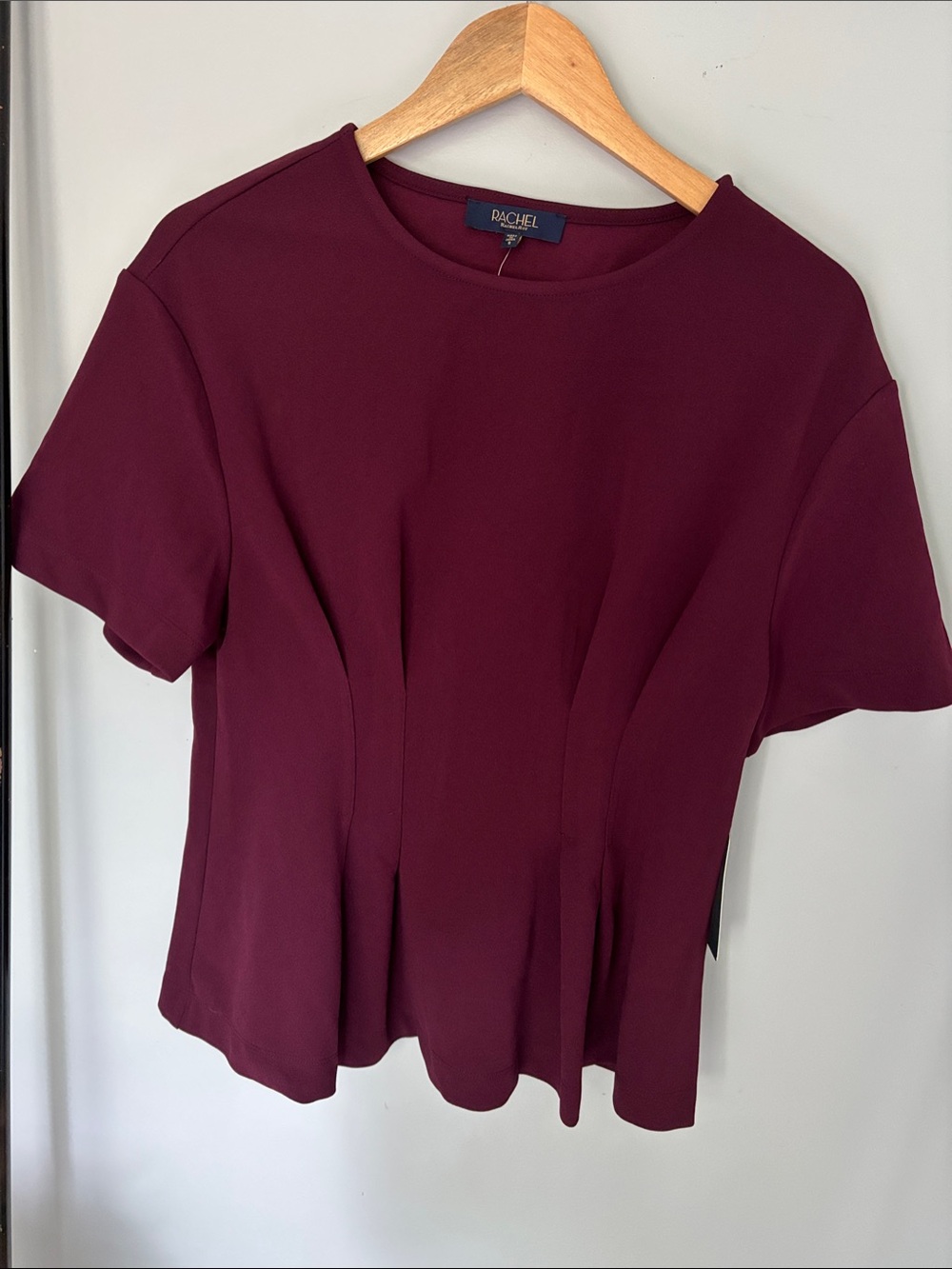 RACHEL Rachel Roy Short-Sleeve Peplum Top - Wine